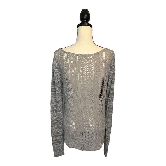 Hollister Soft Silver Metallic Sweater w/Sparkles and Lace back Women’s Large - Picture 5 of 8